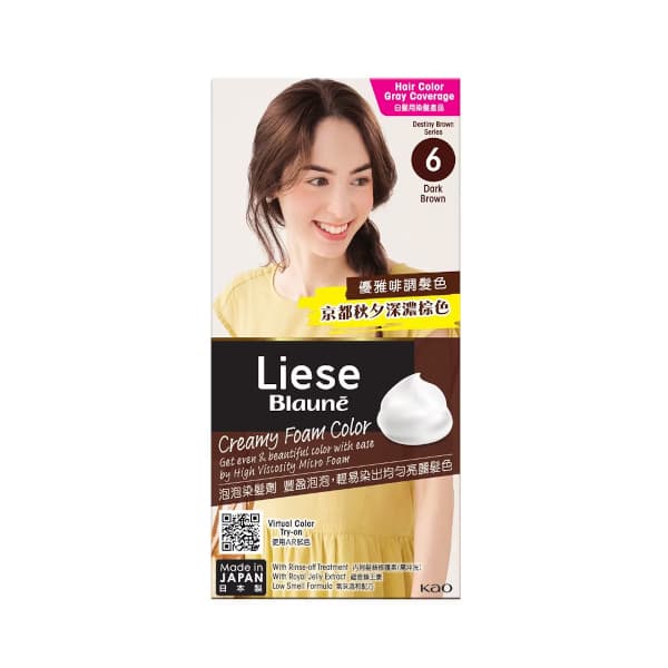 Liese Blaune Creamy Foam Color - 1 pudełko - 6 - Dark Brown