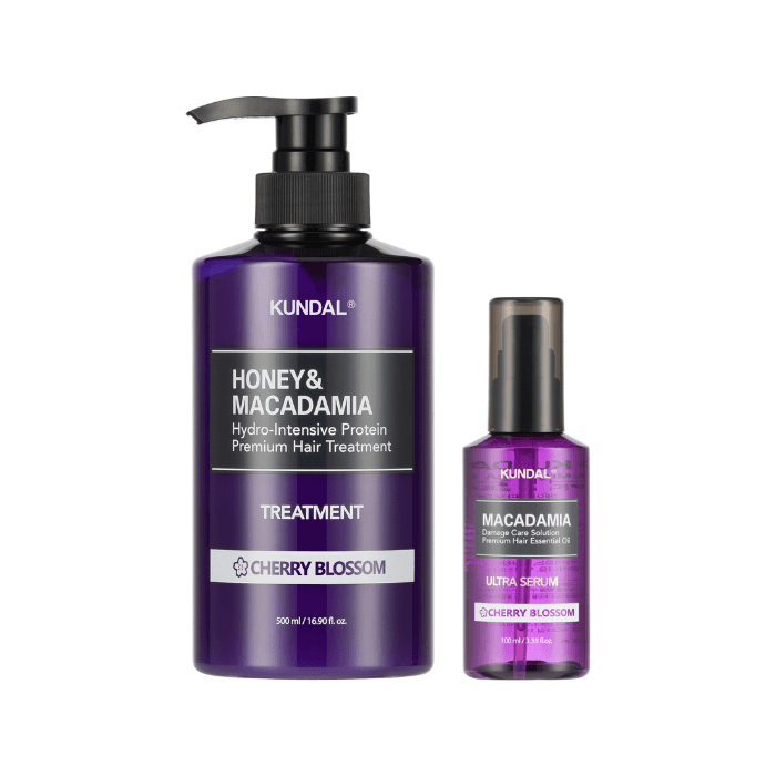 Honey & Macadamia Protein Hair Treatment - + Hair Serum - Set - Cherry Blossom