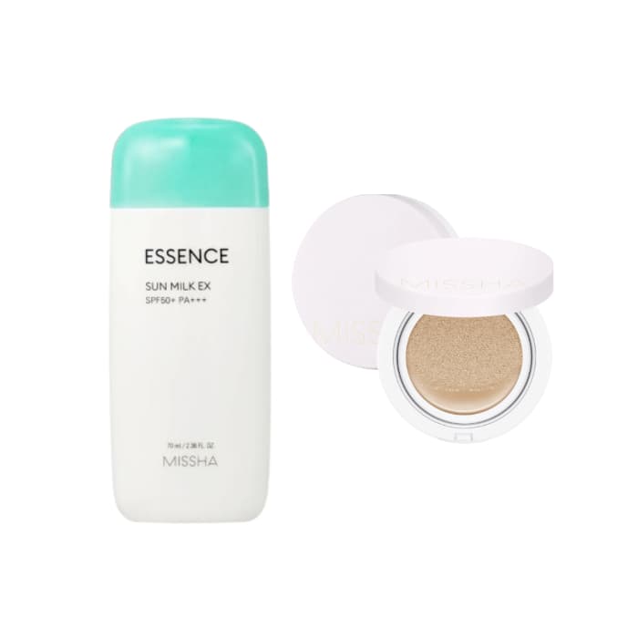 All Around Safe Block Essence Sun Milk EX - (SPF50+ PA+++) (.) + Magic Cushion Cover Lasting - (SPF50+.