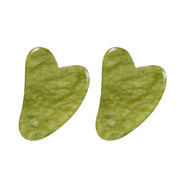 Scraping Board Gua Sha Massage Tool (Heart-shaped) (.) Set - Grass Green