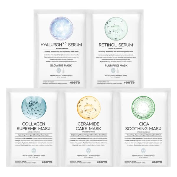 OOTD - Hydrating Serum Sheet Masks (Collagen + Ceramide + Cica + Triple Hyaluron + Retinol) -