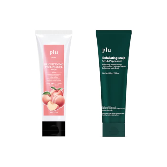 Brightening Peeling Gel Peach - (1ea) & Exfoliating Scalp Scrub Peppermint - (1ea) Set