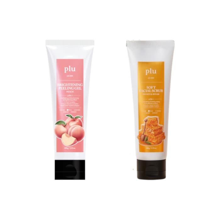 Brightening Peeling Gel Peach - (1ea) & Soft Facial Scrub Honey & Sugar - (1ea) Set