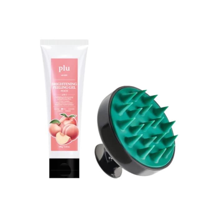 Brightening Peeling Gel Peach - (1ea) & Theraphy Scalp Scaling Scrub Brush - Set