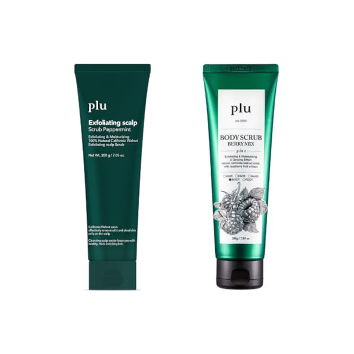 Exfoliating Scalp Scrub Peppermint - (1ea) & Body Scrub - - Berry Mix (1ea) Set