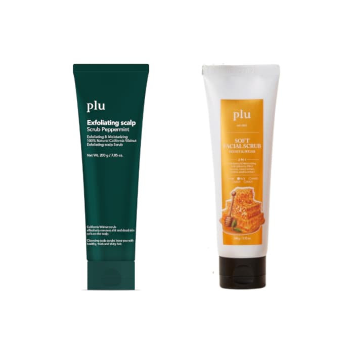 Exfoliating Scalp Scrub Peppermint - (1ea) & Soft Facial Scrub Honey & Sugar - (1ea) Set