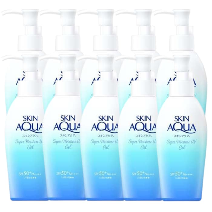 Skin Aqua Sunscreen Super Moisture Gel Pump SPF50+ PA++++ - - White (.) Set