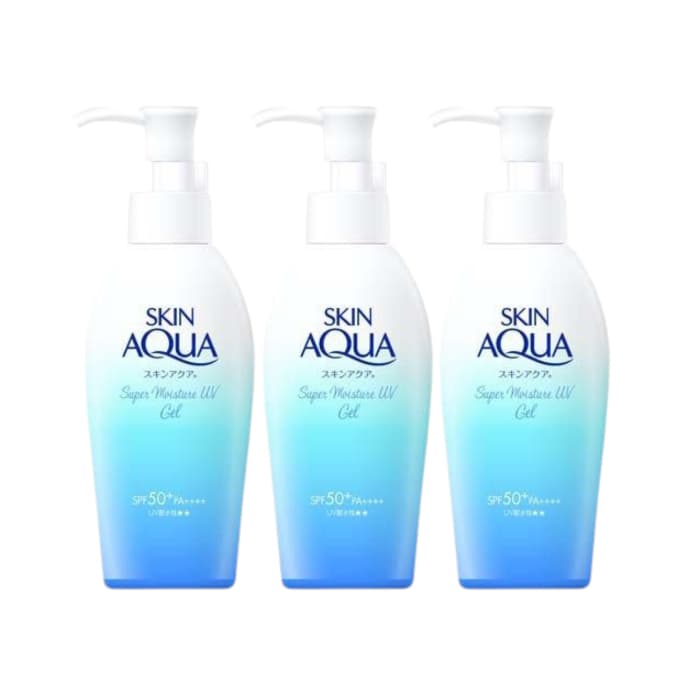 Skin Aqua Sunscreen Super Moisture Gel Pump SPF50+ PA++++ - - White (.) Set
