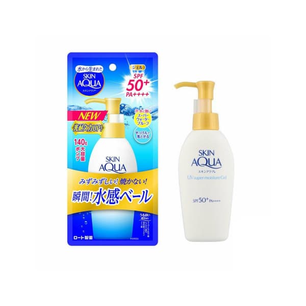 Skin Aqua Sunscreen Super Moisture Gel Pump SPF50+ PA++++ - - White