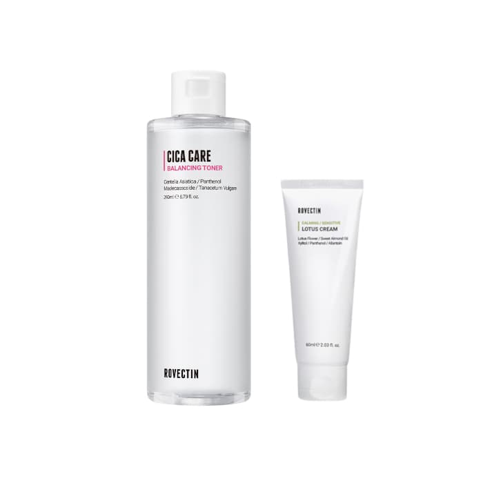 Cica Care Purifying Toner - (.) + Calming Lotus Cream (New Version) - (.) Set