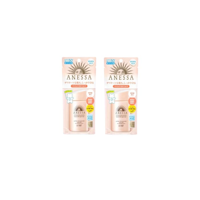 Anessa Perfect UV Sunscreen Mild Milk For Sensitive Skin SPF50+ PA++++ - (.) Set