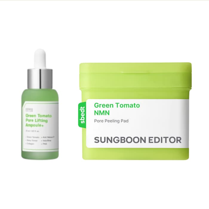 Green Tomato NMN Pore Peeling Pad - (.) + Green Tomato Pore Lifting Ampoule+ - (.) Set