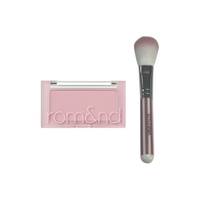 Romand - Better Than Cheek Mutural Nude Series - - N02 Vine Nude (.) + MissLady - Cheek Brush - Pink and White (.)Set