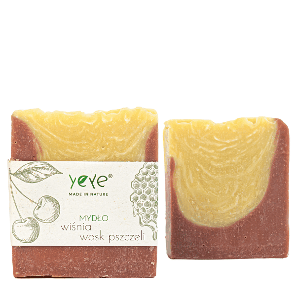 Mydło 100% naturalne ręcznie robione wiśnia i wosk pszczeli YEYE Made in Nature