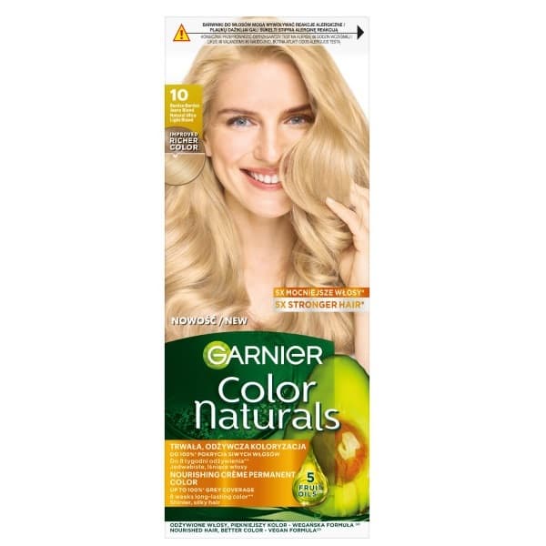 Color Naturals 10 Bardzo bardzo jasny blond, farba do włosów, do 100% pokrycia siwych włosów