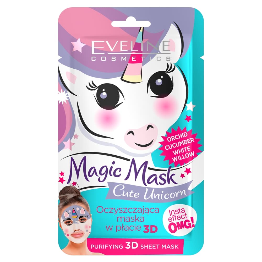Magic Mask - Oczyszczająca maseczka do twarzy w płacie - Cute Unicorn