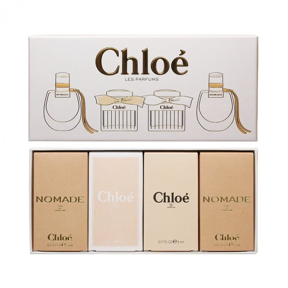 Zestaw miniatur: Woda perfumowana Nomade + Woda toaletowa Nomade + Woda perfumowana Signature + Woda toaletowa Rose Tangerine