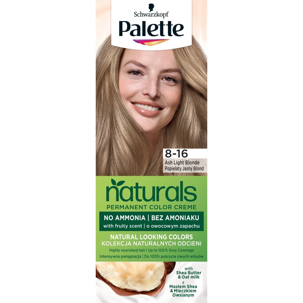 Palette Permanent Naturals Color Creme farba do włosów 8-16 Popielaty jasny blond