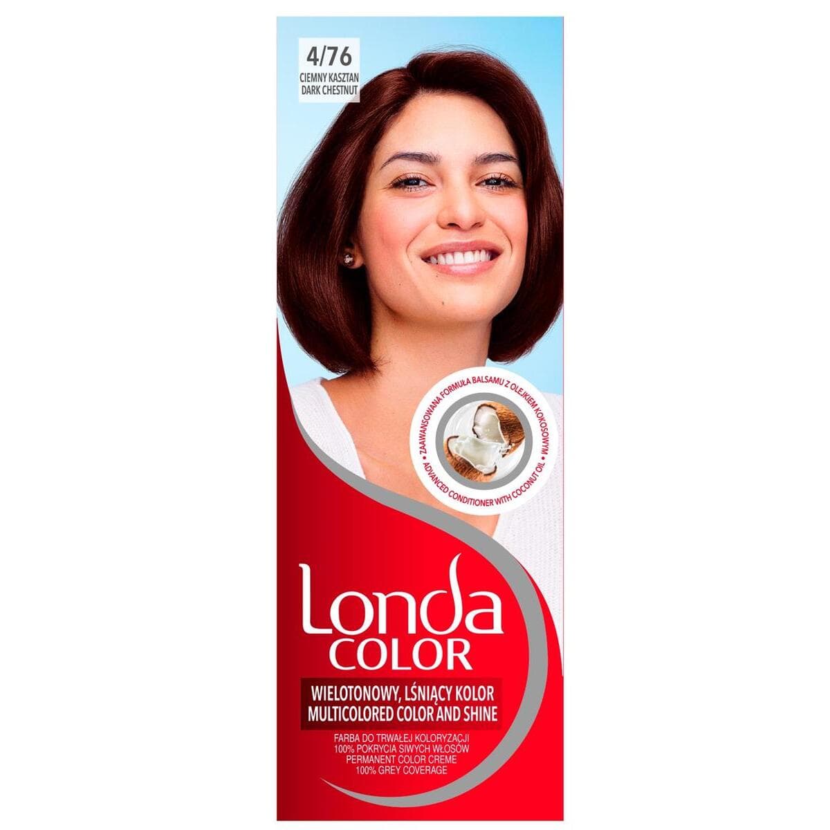 LONDA - COLOR - PERMANENT COLOR CREME - Farba do trwałej koloryzacji włosów - 7/76 CIEMNY KASZTAN