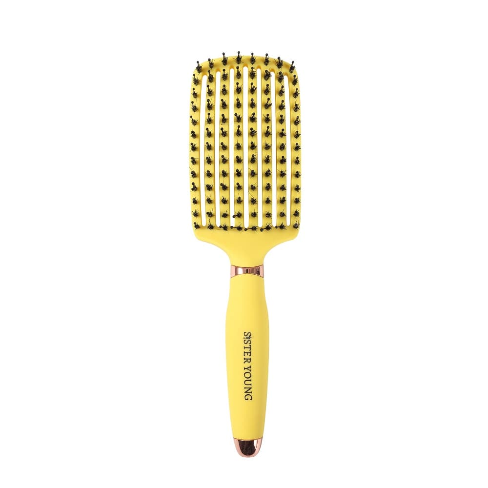 Ovia Hair Brush Szczotka do rozczesywania włosów z włosiem z dzika LMN1041 - Żółta