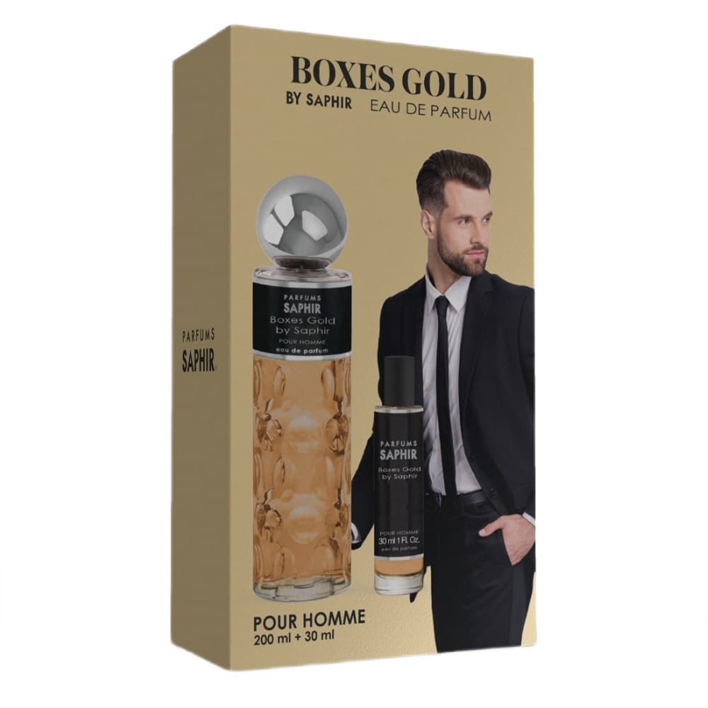 Saphir Boxes Gold Pour Homme zestaw woda perfumowana spray + woda perfumowana spray