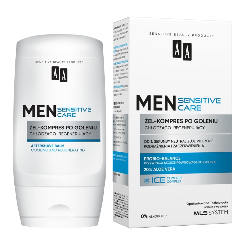 MEN SENSITIVE CARE - Aftershave Gel - Chłodząco-regenerujący żel-kompres po goleniu -