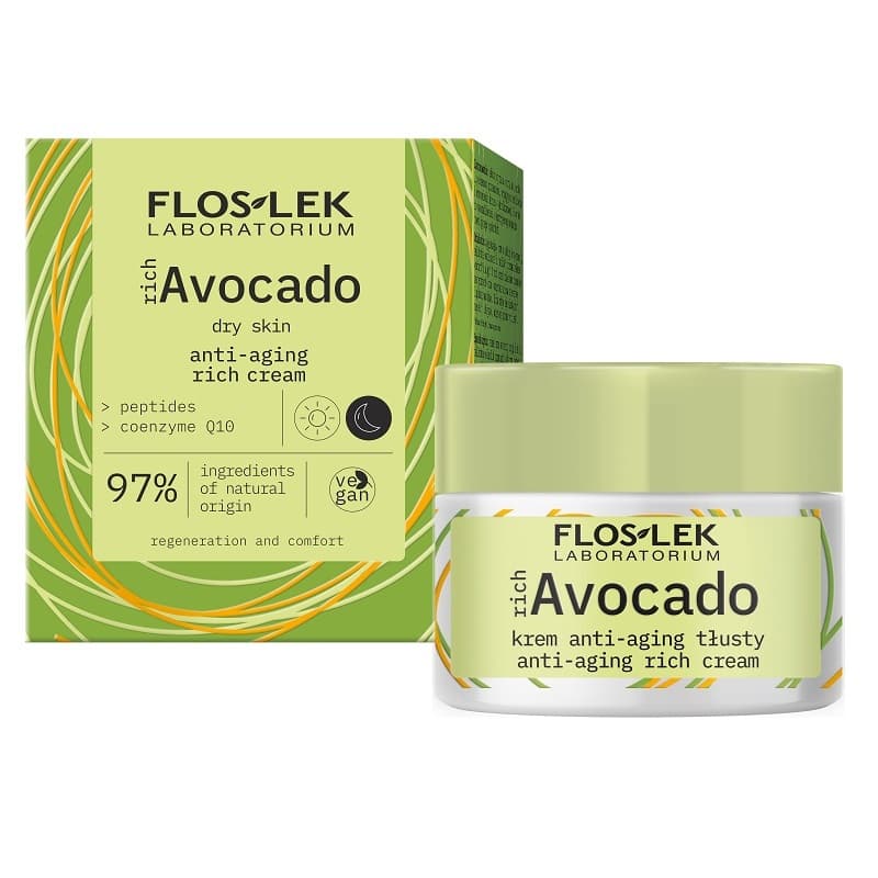 Flos-Lek Rich Avocado, krem anti-aging tłusty na dzień i na noc