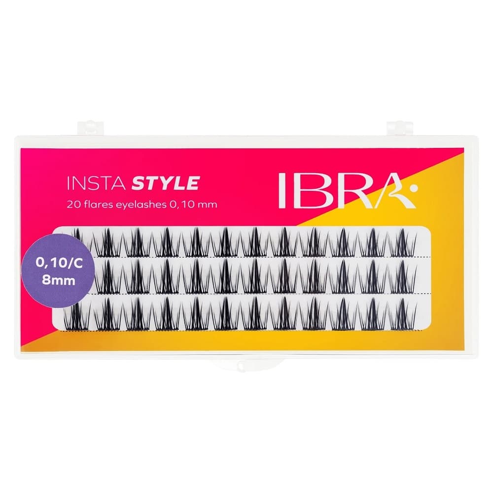 Ibra - Insta Style - 20 Flares Eyelashes - Kępki sztucznych rzęs - 0,10 - C - - 8 mm