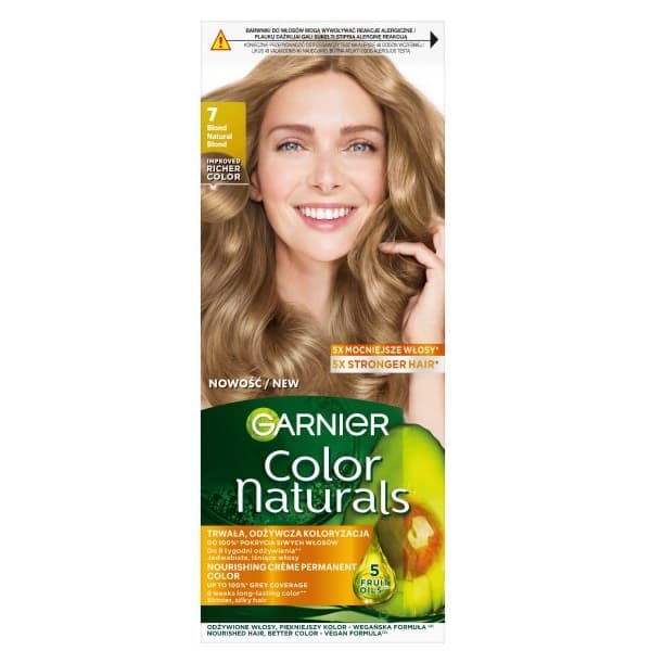 Color Naturals 7 Blond, odżywcza farba do włosów, do 100% pokrycia siwych włosów