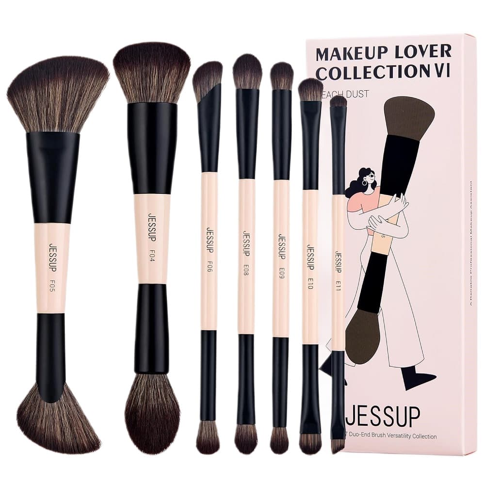 14-in-7 Duo-End Brush Versatility Collection zestaw dwustronnych pędzli do makijażu Peach Dust