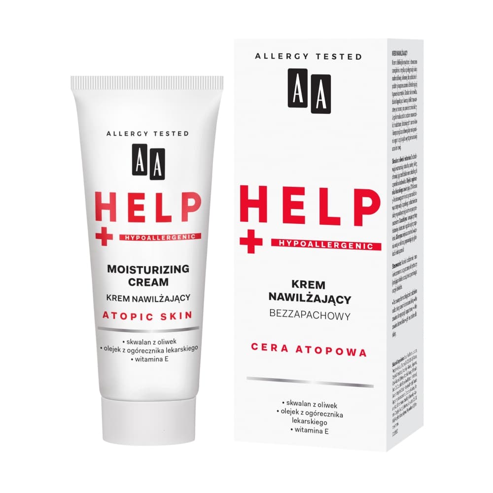 HELP+ - Moisturizing Cream - Atopic Skin - Nawilżający krem do twarzy - Bezzapachowy -