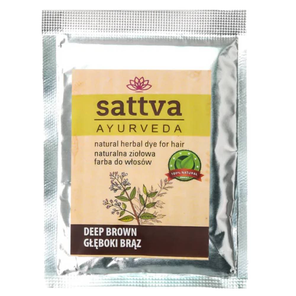 Sattva Natural Herbal Dye for Hair naturalna ziołowa farba do włosów Deep Brown