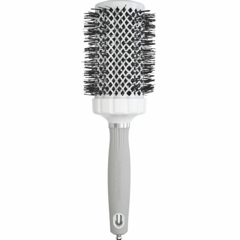Szczotka Olivia Garden Expert BLOWOUT GRIP- faliste włosie White&grey 55mm