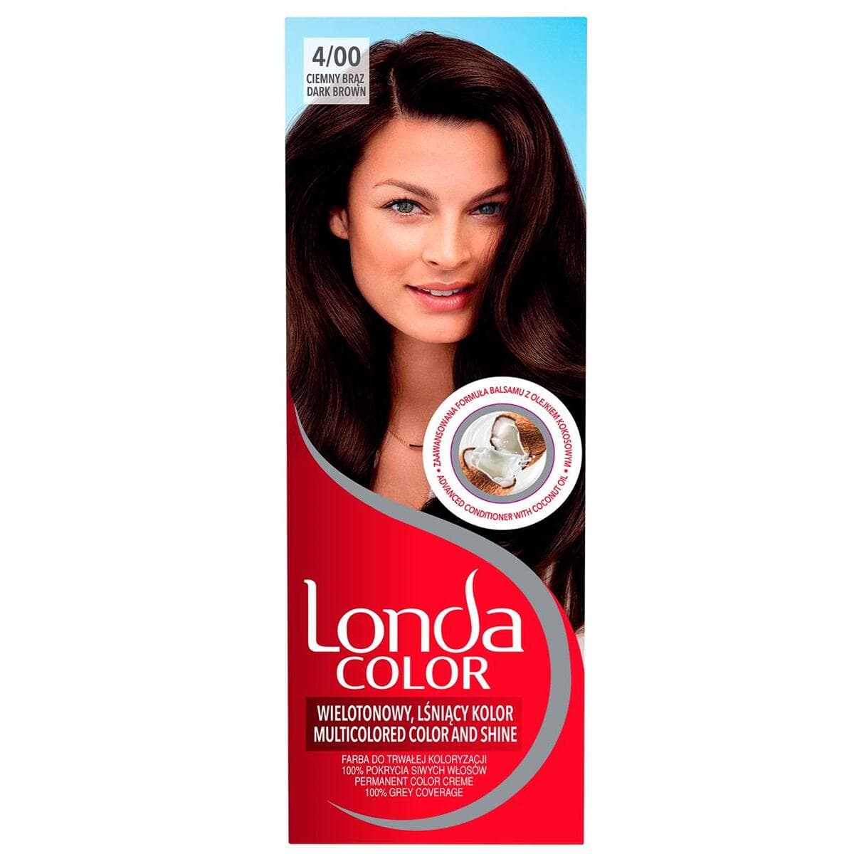 LONDA - COLOR - PERMANENT COLOR CREME - Farba do trwałej koloryzacji włosów - 4/00 - CIEMNY BRĄZ