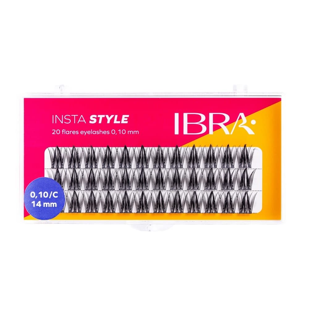Ibra - Insta Style - 20 Flares Eyelashes - Kępki sztucznych rzęs - 0,10 - C - - 14 mm