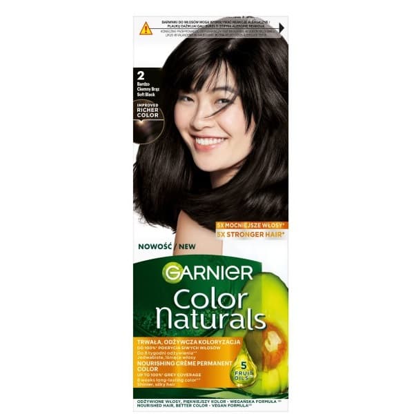 Color Naturals 2.00 Bardzo ciemny brąz, odżywcza farba do włosów, do 100% pokrycia siwych włosów