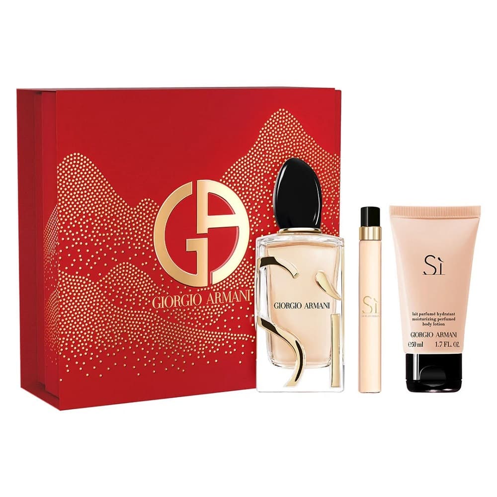 Giorgio Armani Si zestaw woda perfumowana spray + woda perfumowana spray + balsam do ciała (W)