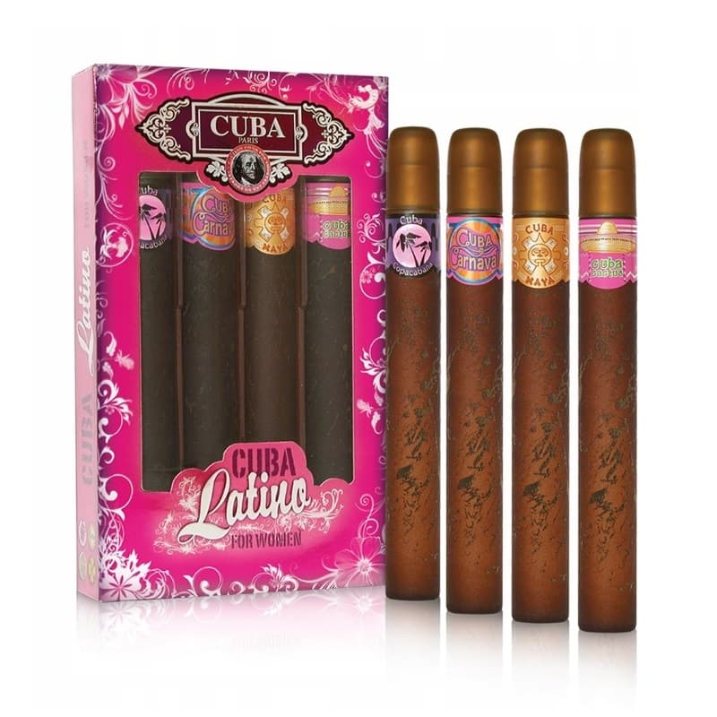 Cuba Latino zestaw Copacabana woda perfumowana spray + Carnaval woda perfumowana spray + Maya woda perfumowana spray + Cactus woda perfumowana spray (W)