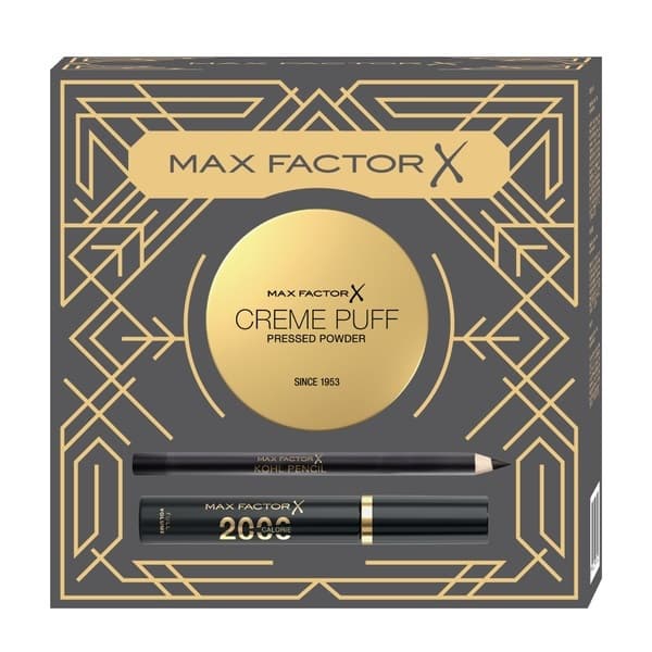 Zestaw kosmetyków do makijażu, Mascara 200 Calorie + Creme Puff 05 Podkład-puder + Kredka do oczu