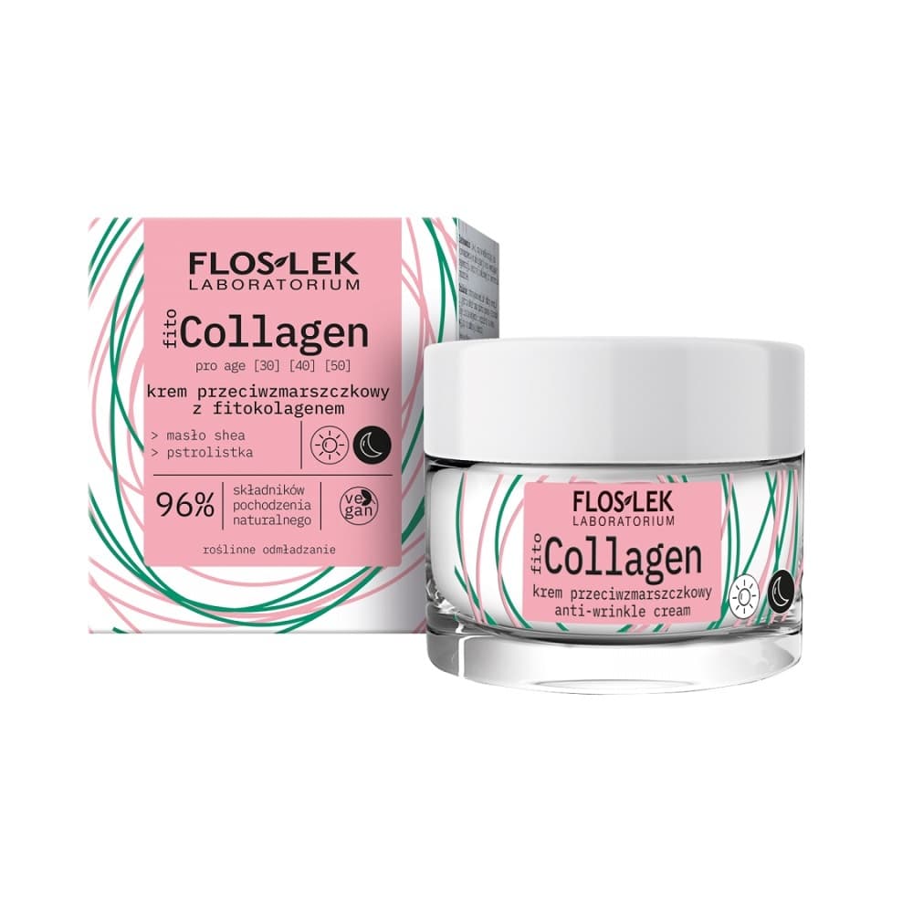 Flos-Lek fitoCollagen pro age, krem przeciwzmarszczkowy z fitokolagenem na dzień i na noc