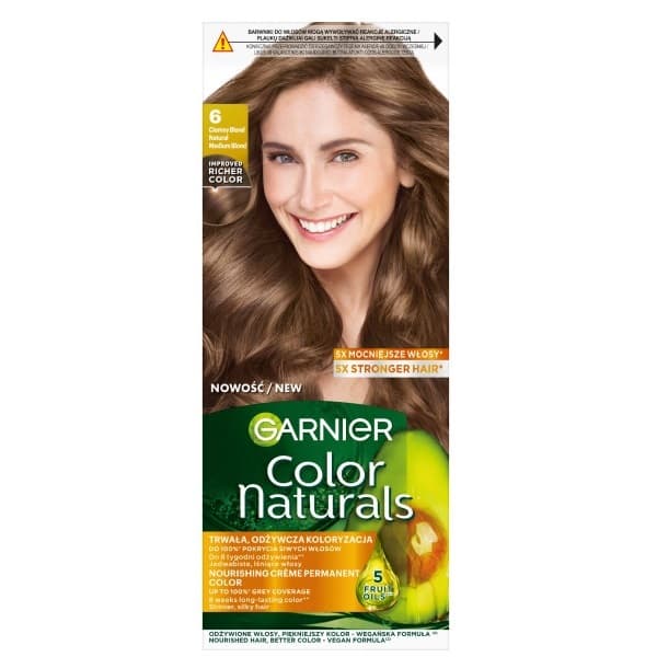Color Naturals 6 Ciemny blond, odżywcza farba do włosów, do 100% pokrycia siwych włosów