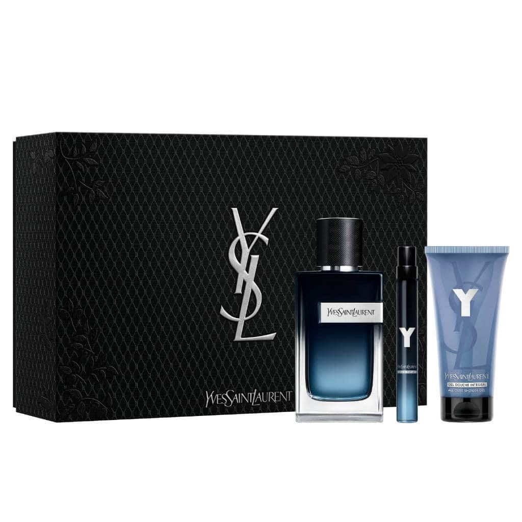 Y Pour Homme zestaw woda perfumowana spray + woda perfumowana spray + żel pod prysznic (M)