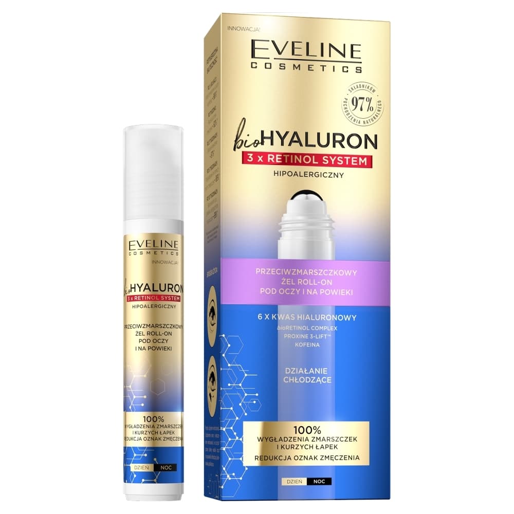 BioHyaluron 3 x Retinol przeciwzmarszczkowy żel roll-on pod oczy i na powieki