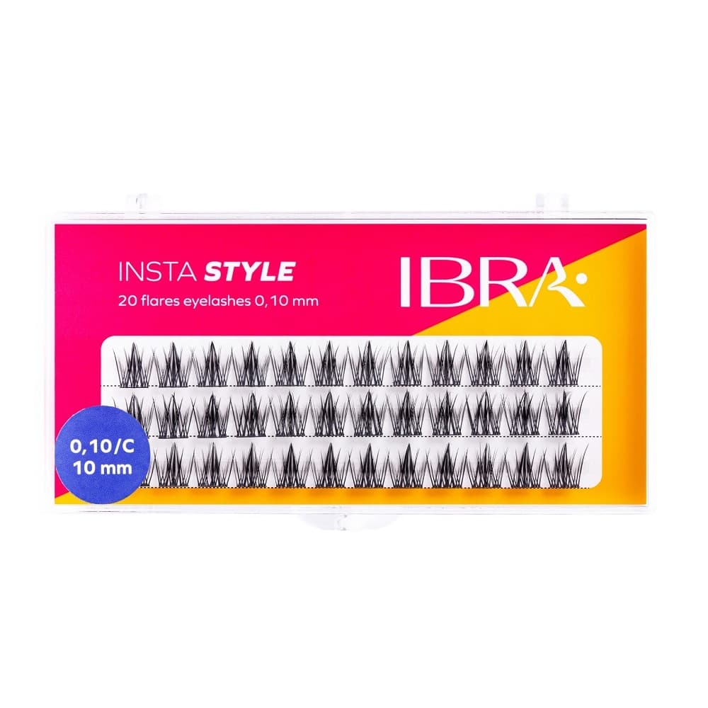 Ibra - Insta Style - 20 Flares Eyelashes - Kępki sztucznych rzęs - 0,10 - C - - 10 mm