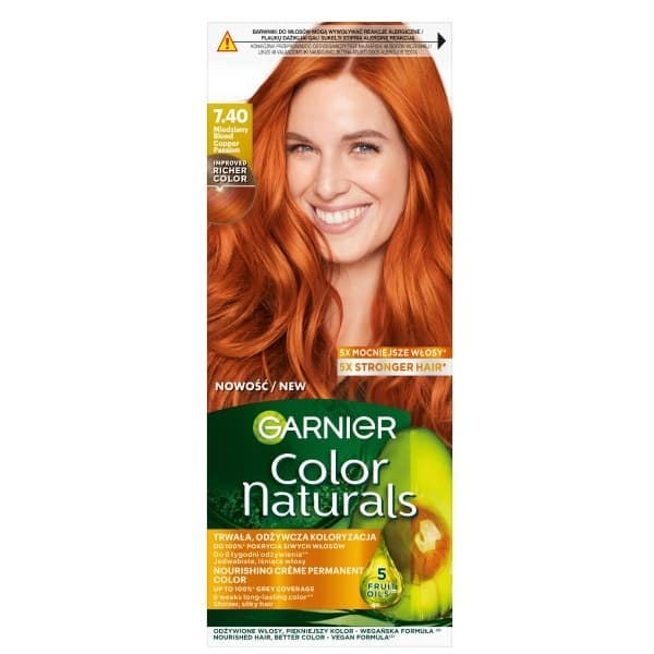 Color Naturals 7.40 Miedziany blond, farba do włosów, do 100% pokrycia siwych włosów