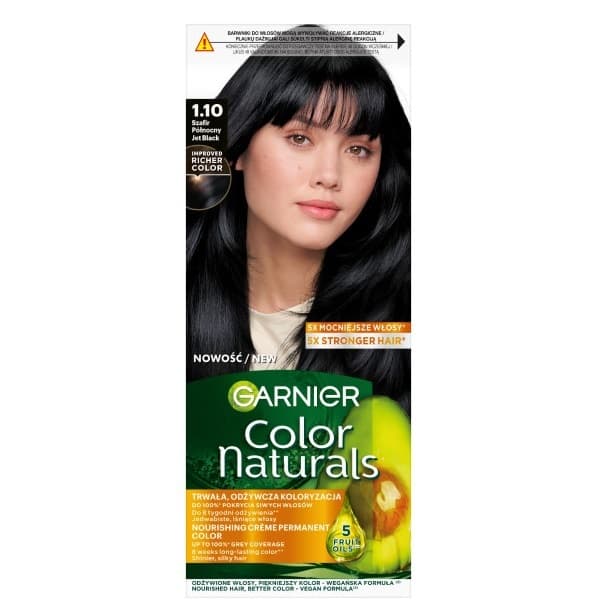 Color Naturals 1.10 Granatowa czerń, odżywcza farba do włosów, do 100% pokrycia siwych włosów