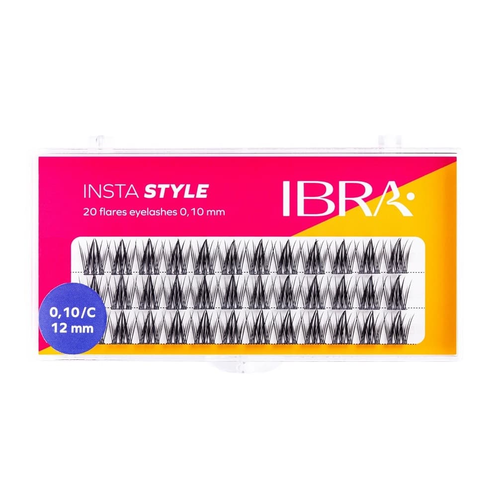 Ibra - Insta Style - 20 Flares Eyelashes - Kępki sztucznych rzęs - 0,10 - C - - 12 mm