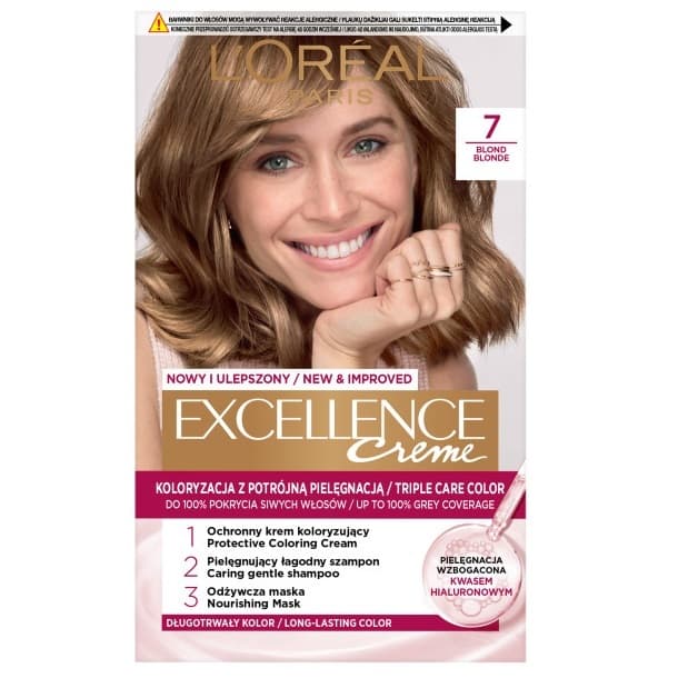 Paris, Excellence Creme, farba do włosów, 7 Blond