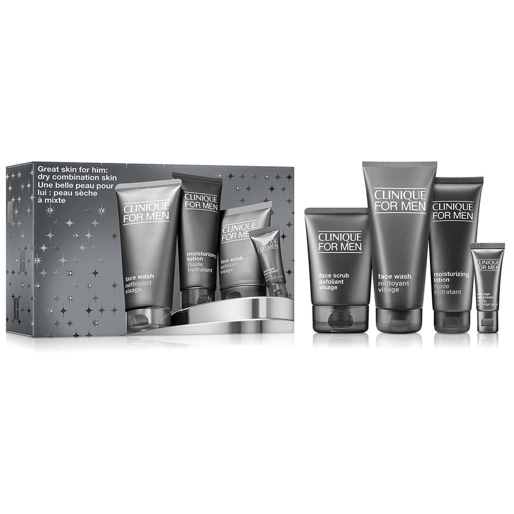 For Men Great Skin Essentials Zestaw: żel do mycia twarzy + peeling do twarzy + przeciwstarzeniowy krem pod oczy + emulsja nawilżająca do twarzy