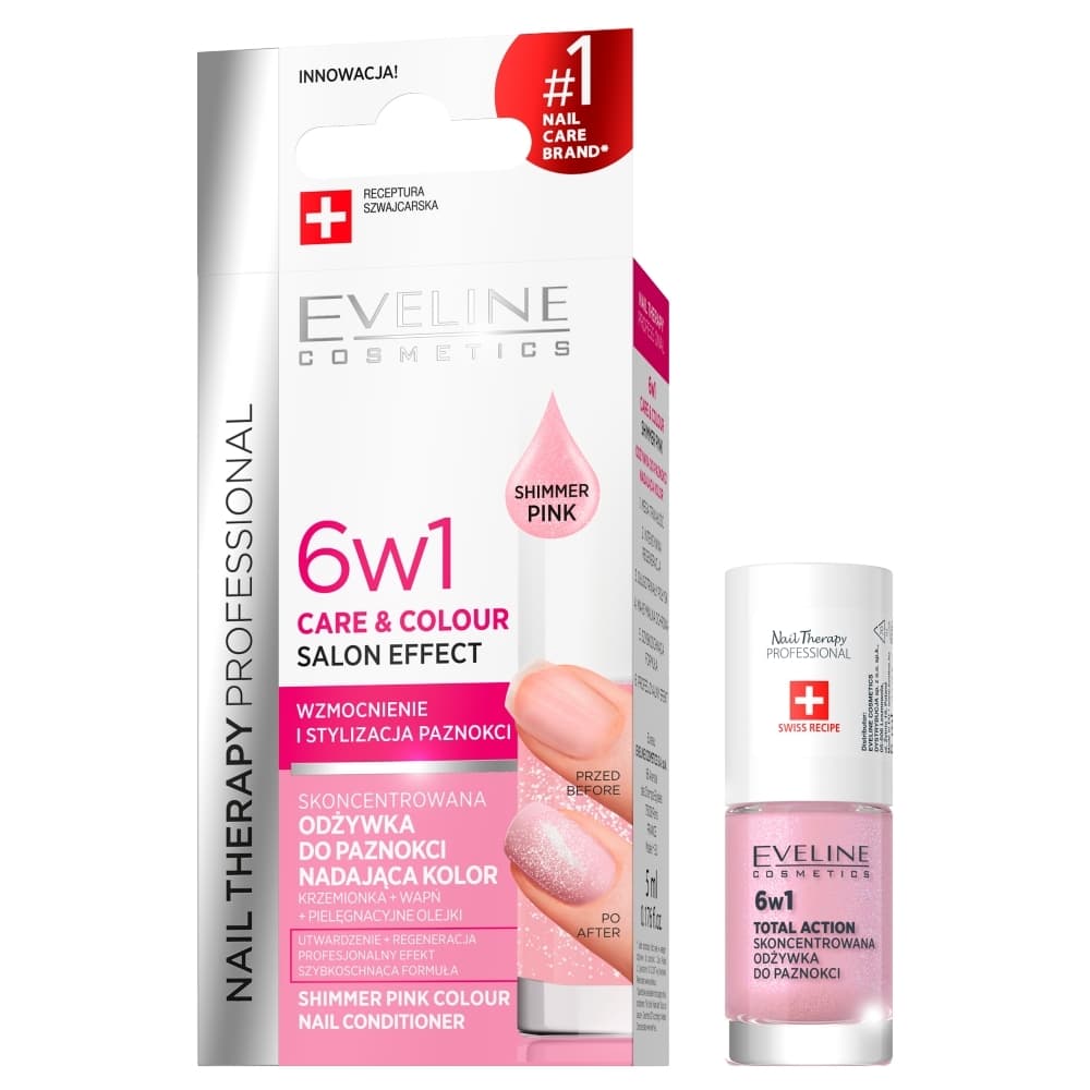 NAIL THERAPY PROFESSIONAL - Colour Nail Conditioner - Odżywka do paznokci nadająca kolor 6w1 - - Shimmer Pink